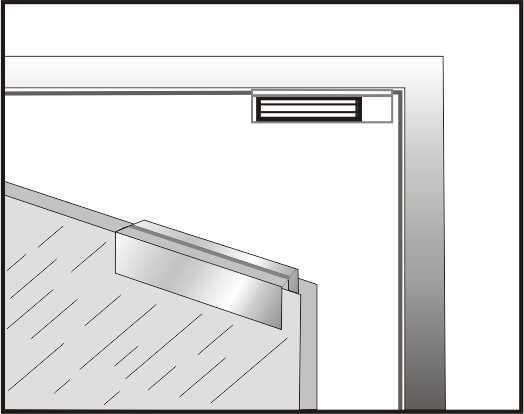 4. Montaż z użyciem uchwytu typu UL, drzwi szklane, otwierane na zewnątrz