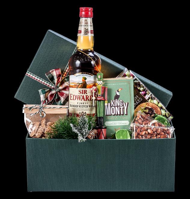 Kufer Nut Cracker Ręcznie kaszerowane pudełko pokryte zimową tkaniną kryjące: Szkockie whisky, typu blended, Sir Edward's