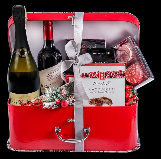 Kufer Rosso Ręcznie kaszerowane pudełko-walizka kryjące: Hiszpańskie, czerwone wino wytrawne