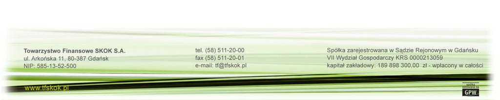 PROJEKTY UCHWAŁ ZWYCZAJNEGO WALNEGO ZGROMADZENIA SPÓŁKI TOWARZYSTWO FINANSOWE SKOK S.A. ZWOŁANEGO NA DZIEŃ 20 CZERWCA 2012 ROKU Uchwała nr 1 w sprawie wyboru Przewodniczącego Gdańsku - działając na podstawie art.