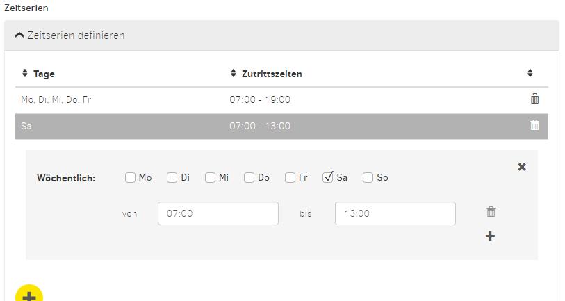 Dodawanie profilu czasowego (dla osób i nośników identyfikacji) Ograniczenie uprawnień Można zdefiniować maksymalnie 24 serie czasowe. Np.