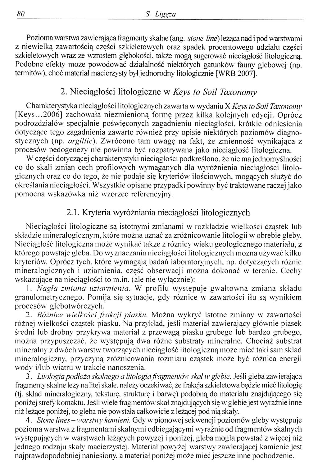 so S. Ligęza Pozioma warstwa zawierająca fragmenty skalne (ang.
