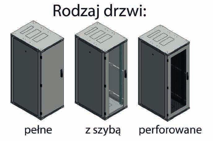 Szafa teleinformatyczna 9 BETA-LIGHT Wys. użytkowa U x 44,45 MM 24U 32U 38U 42U Wymiary w mm szer. wys. całk. głęb.