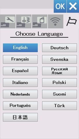 Wybiz język Wybiz pożądany język i naciśnij pzycisk OK. Na kani yśitlacza dotykogo yśitli się infomacja ybanym języku.