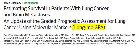 Nowa skala prognostyczna: Lung-molGPA Pacjenci diagnozowani w latach