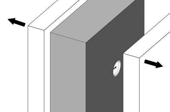Zement-Verbundrohr ZVR D 6 Montage 1 Bei einer Holzschalung wird ein PE-Deckel aus dem Zement-Verbund-Rohr entnommen und an der Außenschalung angenagelt.