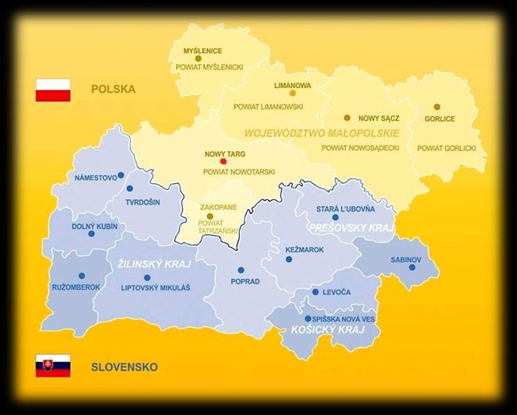 Polsko-słowacka strategia działania EUWT TATRY na lata 2014-2020 Terytorium, na którym EUWT TATRY realizuje swoje zadania, obejmuje obszary: 1) w Rzeczypospolitej Polskiej: województwa małopolskiego,