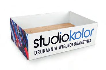 POTYKACZ DWUSTRONNY wykonany z materiału HIPS o grubości 3 mm zadruk w technologii