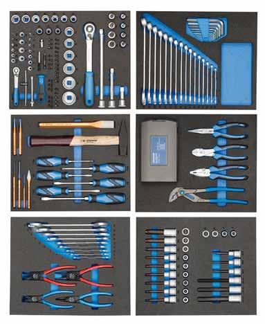 WORKSHOP TS-147 ZESTAW NARZĘDZI W MODUŁACH CHECK TOOL 147-częściowy 619, Zestawienie narzędzi w modułach Check-Tool (CT) Spoczywa pewnie w gnieździe, z wgłębionym uchwytem Odporne na oleje i tłuszcze
