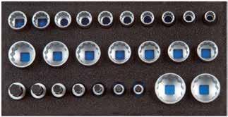 032 033 15 CT1-D 19 ZESTAW KLUCZY NASADOWYCH 1/2", PROFIL UD w 1/3 modułu Check Tool Wymiary: Szer. 157,5 x gł.
