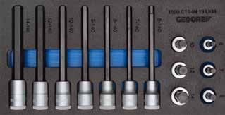 6 7 8 9 10 12 14 mm 26 2308916 15 CT1-D 19 2,680 15 CT1-IN 19 LKM ZESTAW NASADEK ŚRUBOKRĘTOWYCH 1/2" w 1/3 modułu Check Tool Wymiary: Szer. 157,5 x gł.
