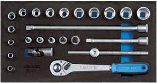 WORKSHOP 15 CT1-1993 T AKCESORIA DO KLUCZY NASADOWYCH 1/2" w 1/3 modułu Check Tool Wymiary: Szer. 157,5 x gł.