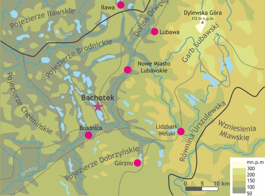 8.1. Położenie fizyczno-geograficzne Pojezierze Brodnickie znajduje się w północno-środkowej Polsce w dorzeczu rzeki Drwęcy.