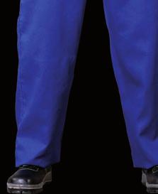 bib-pants. 65% polyester and 35% cotton. Weight 210-220g/m2.