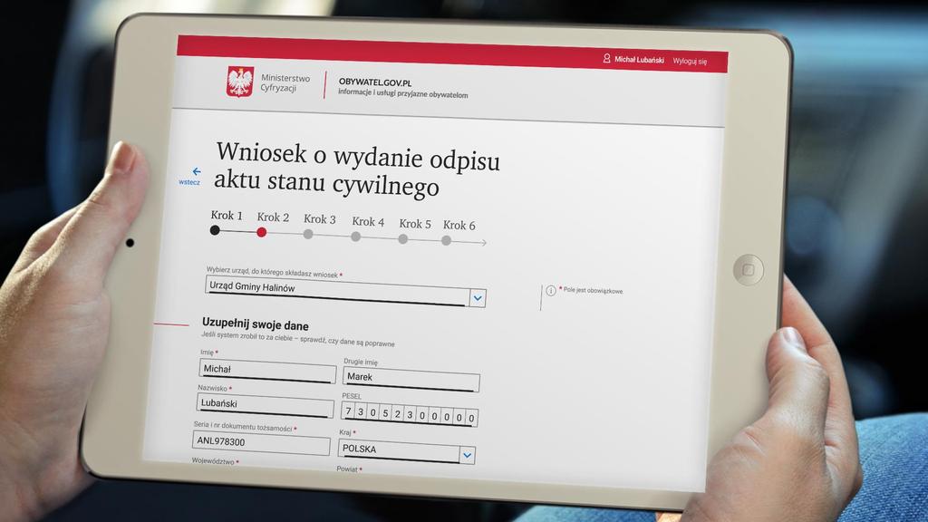 WNIOSEK O WYDANIE