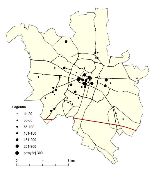 co najmniej 100 i więcej miejscami) w centrum miasta oraz w bezpośredniej okolicy Międzynarodowych Targów Poznańskich.