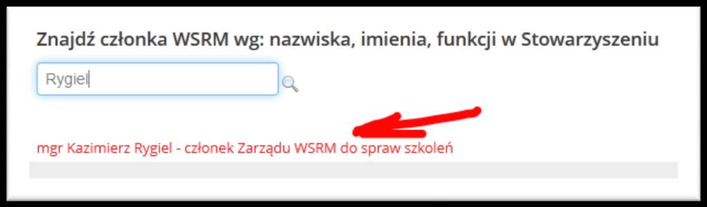 A. By zobaczyć swoją stronę: 1. z menu głównego wybieramy WSRM/Członkowie 2. przewijamy stronę do dołu aż do pojawienia się okienka: 3.