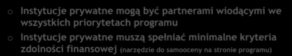 Organizacje międzynarodowe działające według prawa krajowego jednego z państw członków programu oraz, pod pewnymi warunkami,