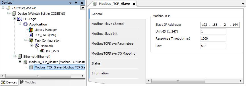 11. Otwórz zakładkę [Modbus Slave