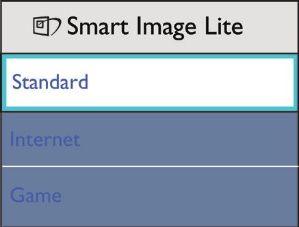 Do wyboru dostępne są 3 tryby: Standard (Standardowy), Internet, Game (Gry). 3.2 SmartContrast Co to jest?