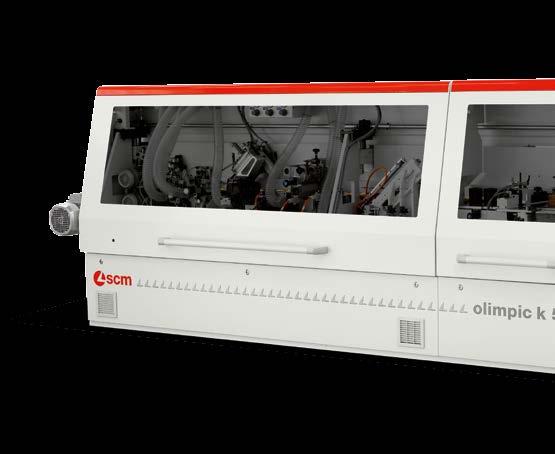 olimpic k 560 automatyczna okleiniarka Kompaktowa i produktywna okleiniarka Olimpic k 560 została zaprojektowana do pracy przez wiele godzin z prędkością posuwu 18 m/min.