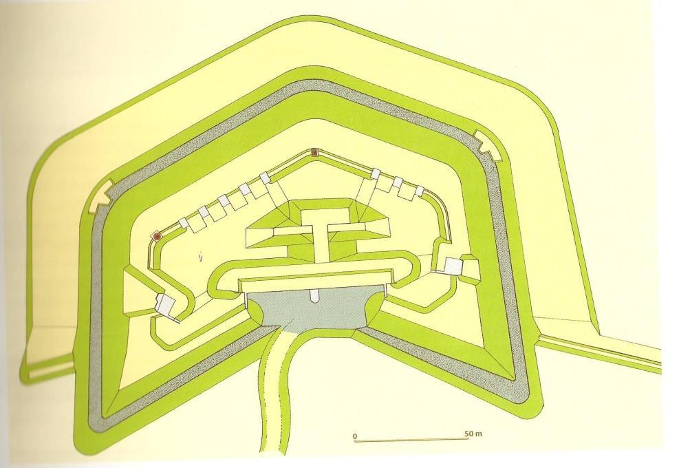 Fort II Jaksmanice, 1895-1897 Jednowałowy, pancerny Dwa tradytory opancerzone, dwukondygnacyjne koszary ceglane, miał tylko kaponierę szyjową,