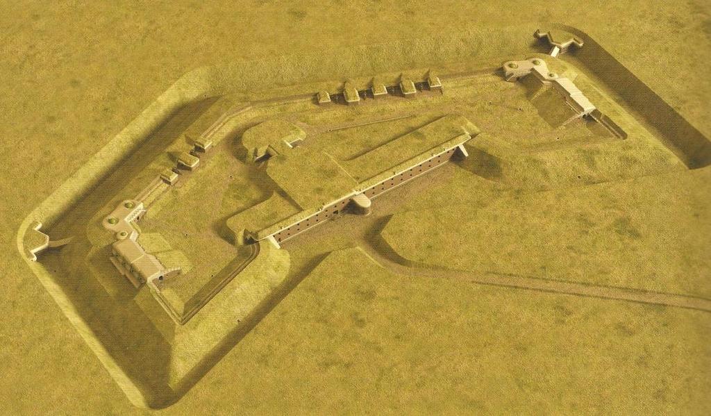 Fort IV Optyń, 1897-1900 Pancerny, Dwa tradytory, w każdym po 4 armaty. Lewa i Bardzo rozległy.