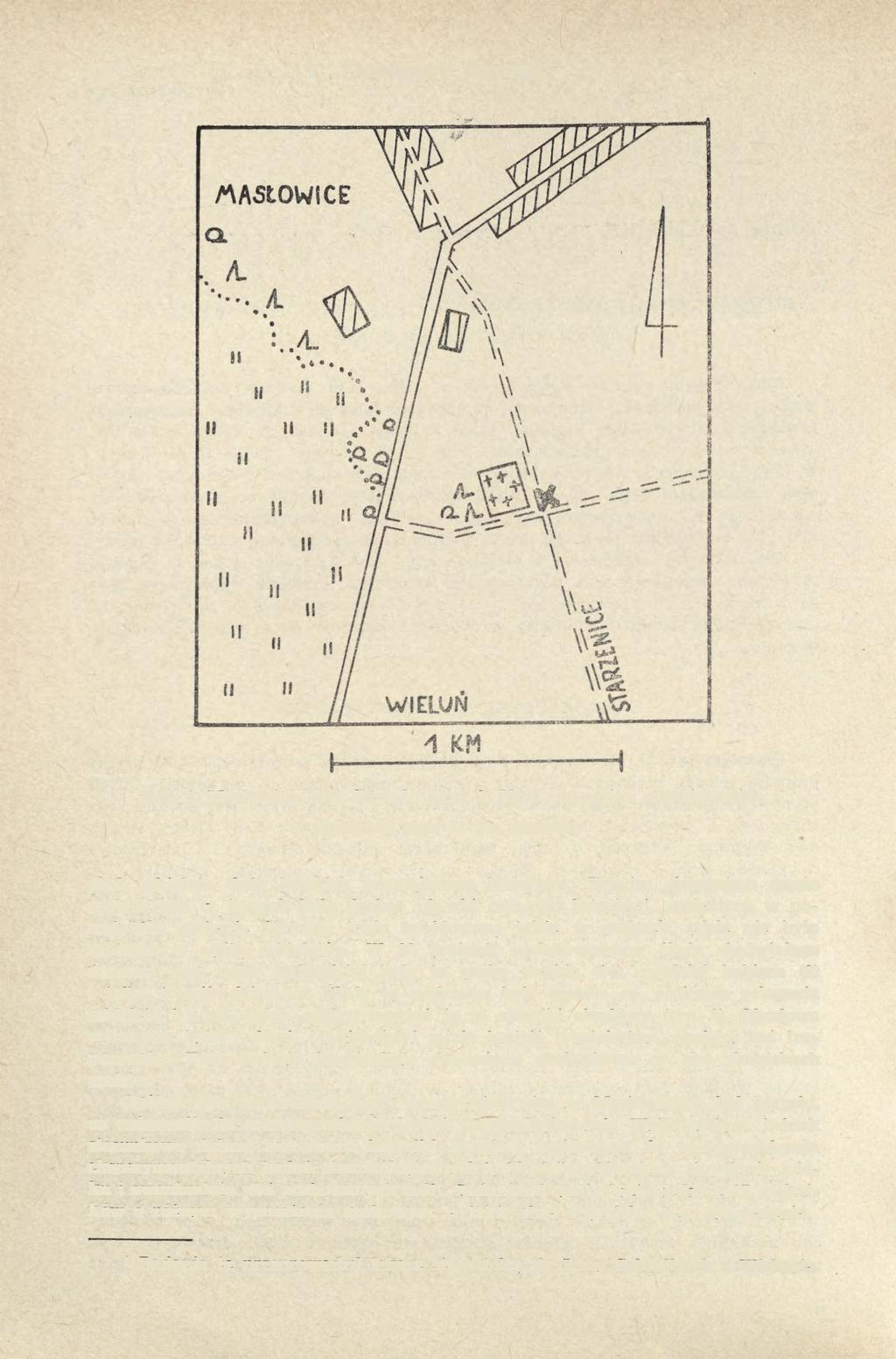 228 BOGUSŁAW ABRAMEK Ryc. 1. Masłowice, woj. Sieradz, stan. 3. Plan sytuacyjny cmentarzyska Situation plan of the cemetery obok szkieletu duży kawałek przepalonego bierwiona.