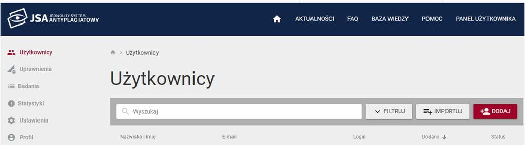 Statusy użytkowników