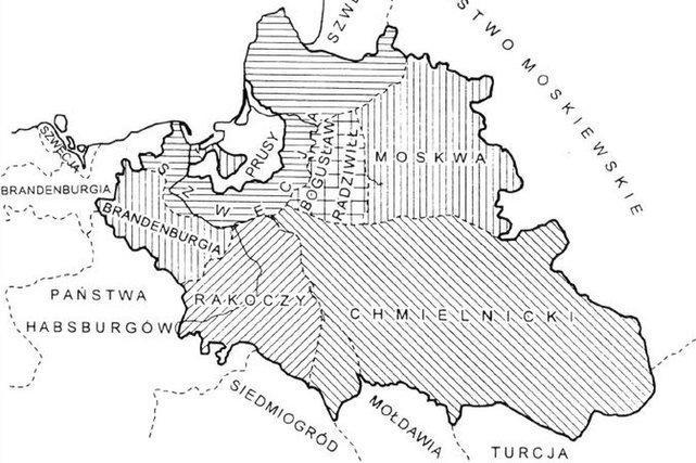 7. Nazwij wydarzenie, do którego odnosi się treść poniższej mapy. (1p.) Źródło: K. Baczkowski, Projekty (...) w późnym średniowieczu i u początków doby nowożytnej, Kraków 2001. 8.