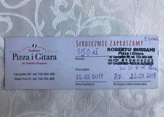 40. Voucher - Pizza i Gitara Roberto Bussani wartość 150 zł od Sylwii i