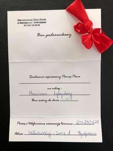 49. Bon podarunkowy na manicure hybrydowy Salon