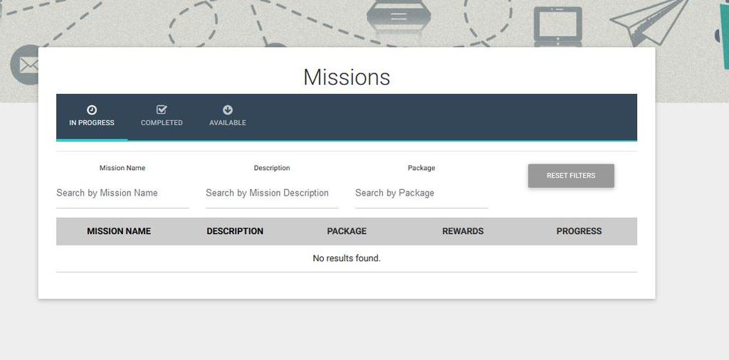 MY MISSIONS (MOJE MISJE) Na tej stronie możesz zarządzać Misjami, które zostały wyznaczone Twojej