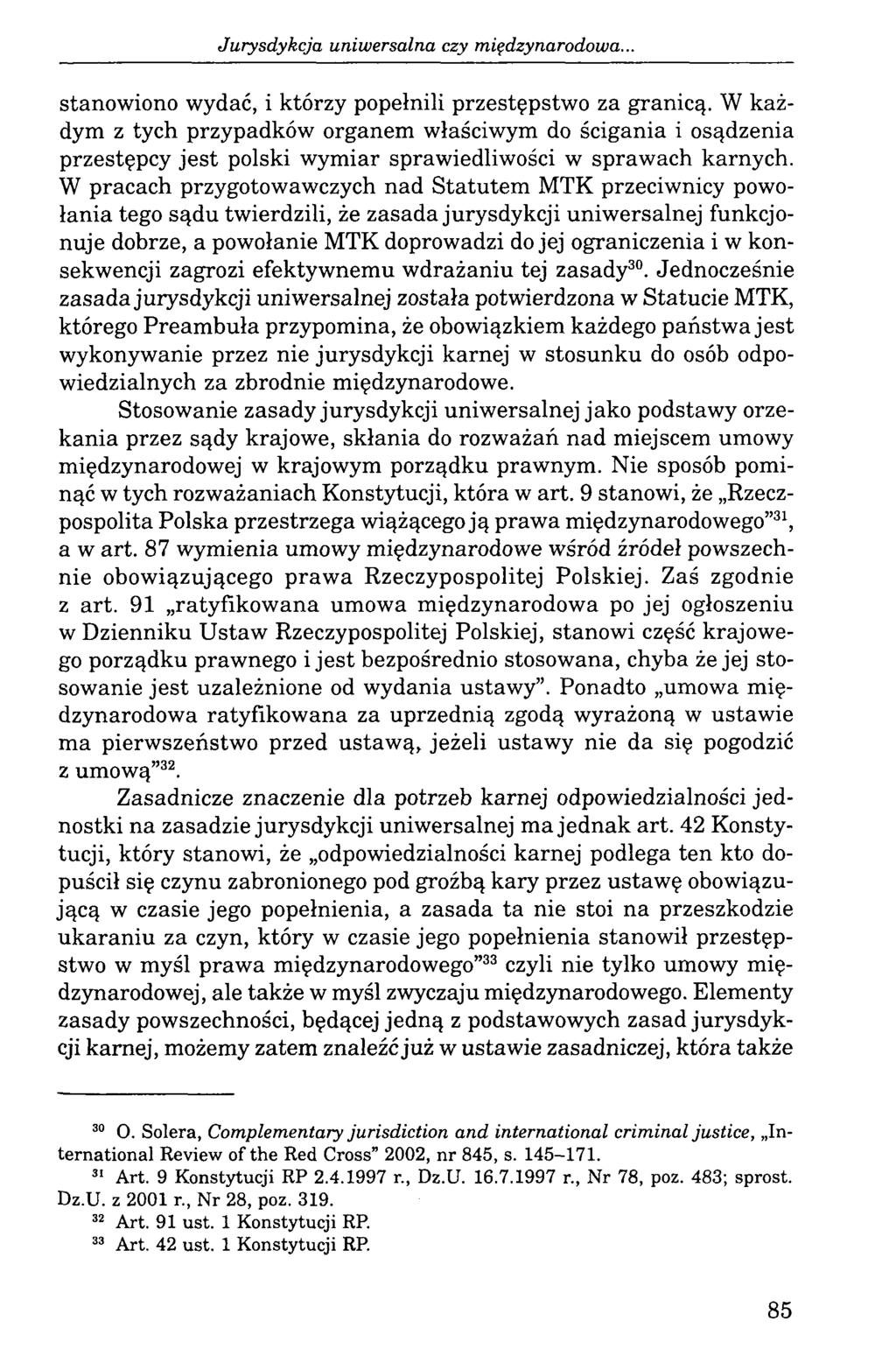 Jurysdykcja uniwersalna czy międzynarodowa.. stanowiono wydać, i którzy popełnili przestępstwo za granicą.