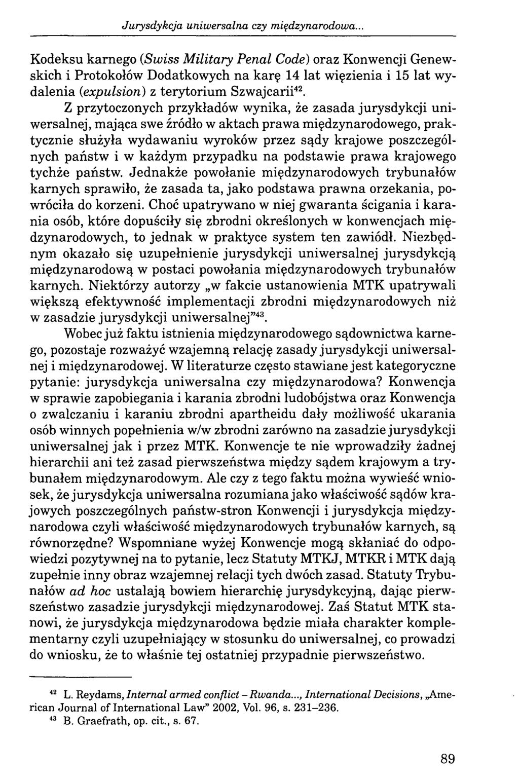 Jurysdykcja uniwersalna czy międzynarodowa.