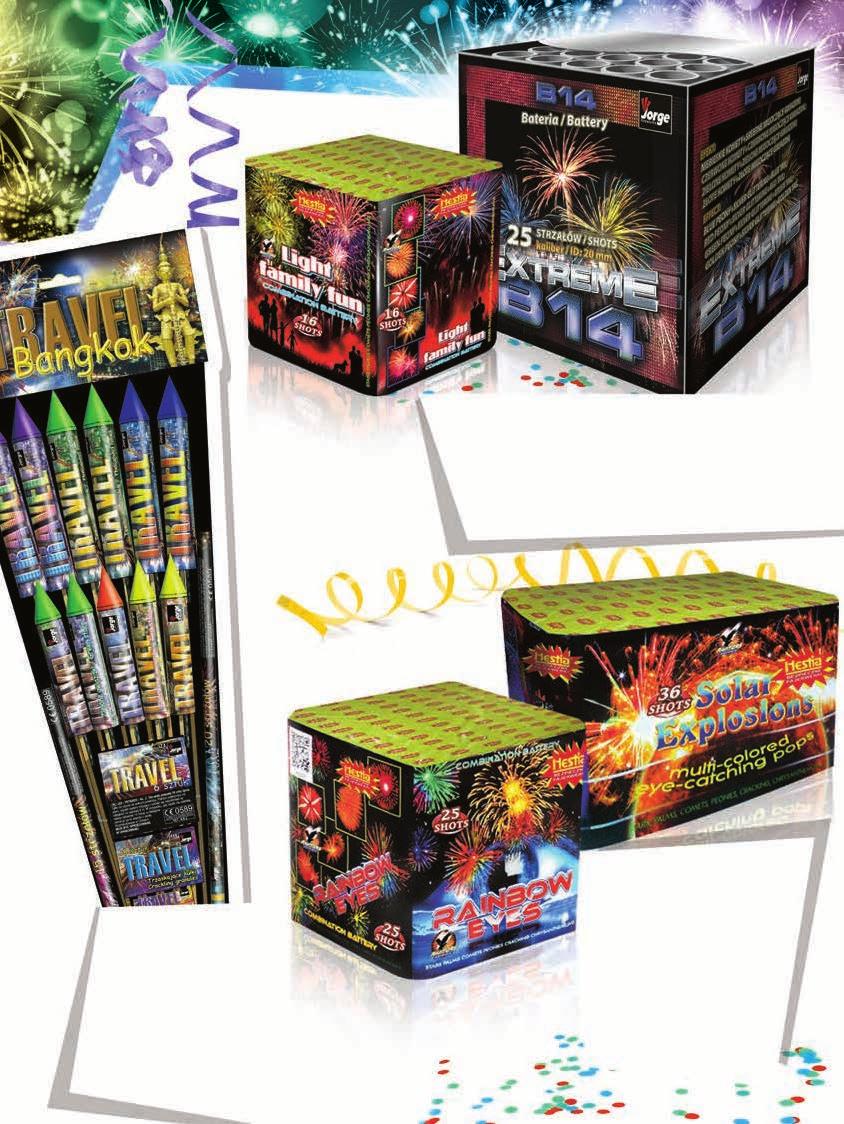 oferta ważna poniedziałku 28 grudnia do czwartku 31 grudnia 19,99 29,99 ZESTAW FAJERWERKÓW BANGKOK 11 rakiet 2 rzymskie ognie petardy wys.