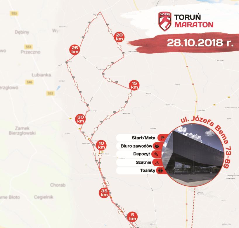 TRASA TORUŃ MARATON Nowi Organiarzy postawili przede wszystkim na szybką i płaską trasę.