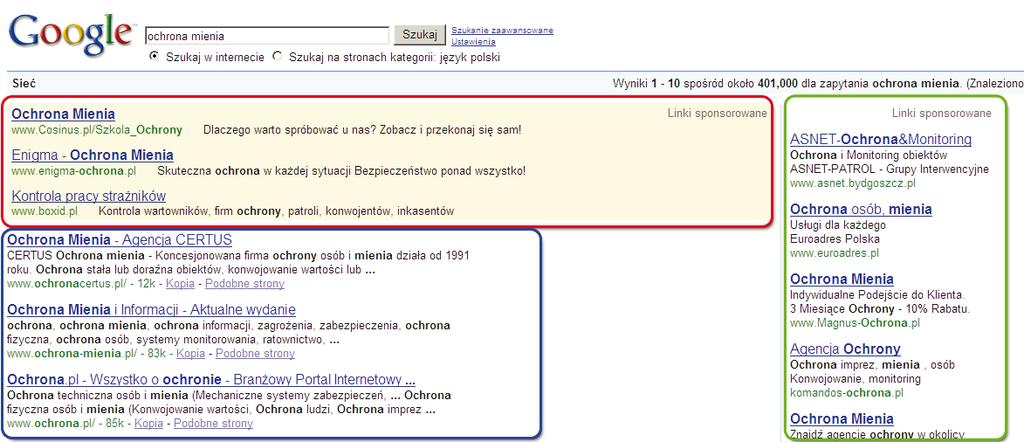 zainteresowanie reklamodawców formami promocji na tychże stronach, co z kolei przekłada się na wzrost wydatków na promocję w wyszukiwarkach.