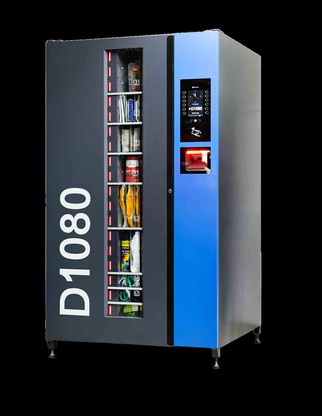 Automat D1080 jest samoobsługową maszyną, automatycznie wydającą do 1080 różnych produktów.