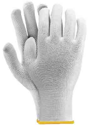 Elastyczność dzianiny pozwala na idealne dopasowanie się rękawic do dłoni. Normy: EN-420. Rozmiary: 6,7,8,9,10,11.