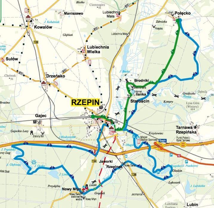 TRASY ROWEROWE NA TERENIE GMINY RZEPIN Trasy rowerowe na terenie Gminy Rzepin przebiegają przez najatrakcyjniejsze przyrodniczo tereny regionu.