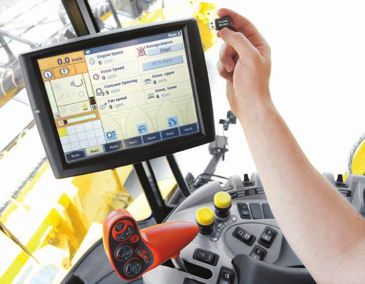 31 Samodzielne prowadzenie z układem EZ-Pilot New Holland EZ-Pilot to podstawowy system sterowania instalowany na kolumnie kierowniczej kombajnów z serii CX.