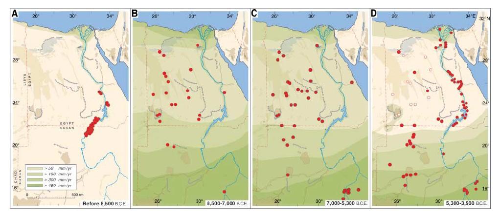 Geografia zasiedlenia Sahary w czasach holocenu Zmiany klimatu wpłynęły bezpośrednio na rozprzestrzenienie pasterstwa w rejonie dzisiejszej