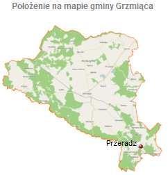 w odległości ok. 11 km od siedziby gminy i około 8 km od siedziby powiatu.