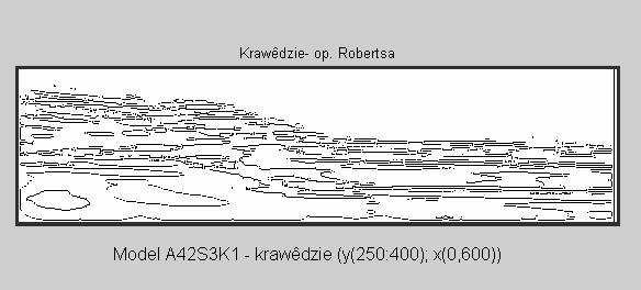 Obrazy modelu z szumem s = 30% po procesie segmentacji i wyszukiwania krawędzi, przy zastosowaniu filtracji wg algorytmu a) Canny, b) Robert c) Sobel d) Prewitt Prace mają nowatorski charakter.