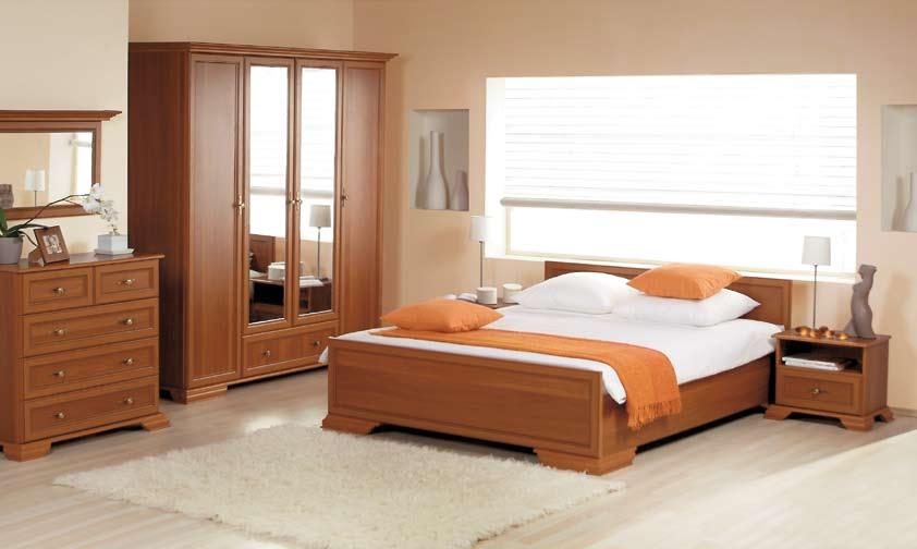 ORZECH walnut Nuss Klaudia ELEMENTY SYPIALNI Bedroom components Schlafzimmerteile: ŁOŻE ZE STELAŻEM