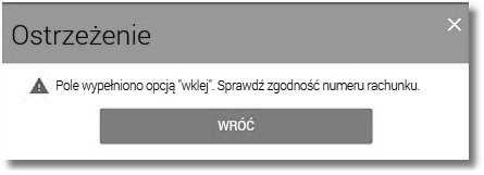 Uwaga! Przelewy z przyszłą datą realizacji (zlecenia stałe/jednorazowe zlecenia stałe) tworzy się poprzez opcje Przelew zwykły zaznaczając w polu Data realizacji datę późniejszą niż aktualna.