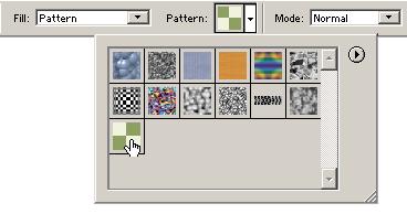 Lekcja 5 23 Wybór zdefiniowanego wzoru dla narzędzia Paint Bucket Tool 9 Kliknij teraz narzędziem Paint Buck Tool - na