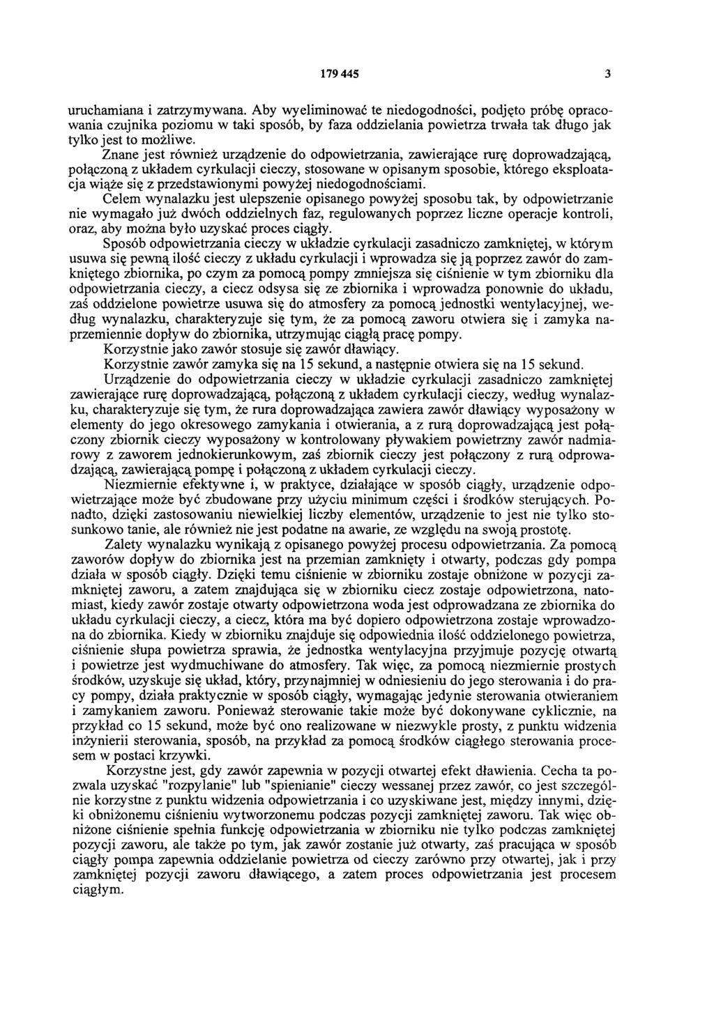 179 445 3 uruchamiana i zatrzymywana.
