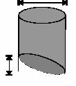 P600=6 Cylinder o podstawie ściętej płaskiej Średnica cylindra i wysokość dna P600=7